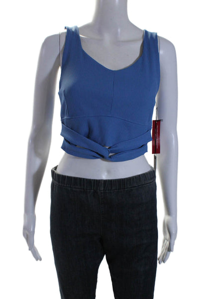 Carbon38 Womens Sleeveless Scoop Neck Athletic Tank Top Blue Size Large