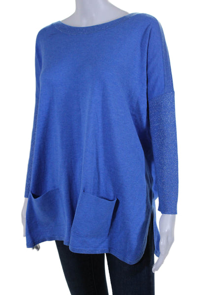 Lilly Pulitzer Women's Dolman Sleeves Glitter Pullover Sweater Blue Size S