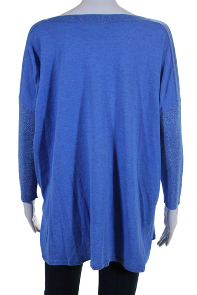 Lilly Pulitzer Women's Dolman Sleeves Glitter Pullover Sweater Blue Size S