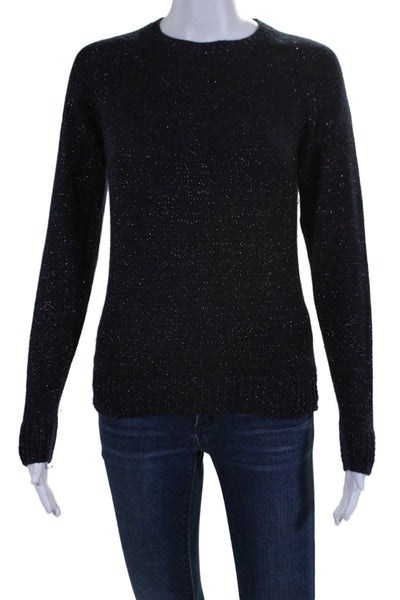 A.P.C. Womens Crew Neck Long Sleeves Sweater Black Pink Size Extra Small