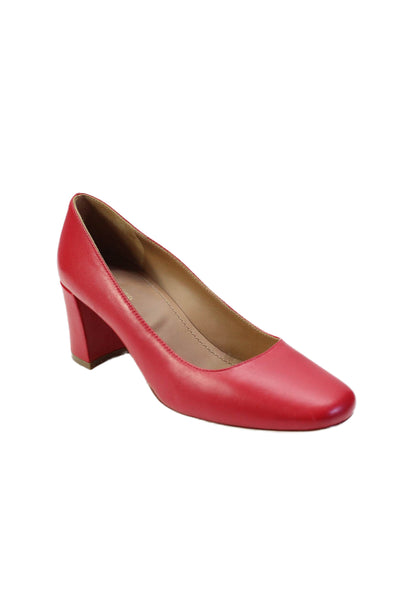 Mansur Gavriel Womens Leather Slide On Pumps Lipstick Red Size 36.5 6.5