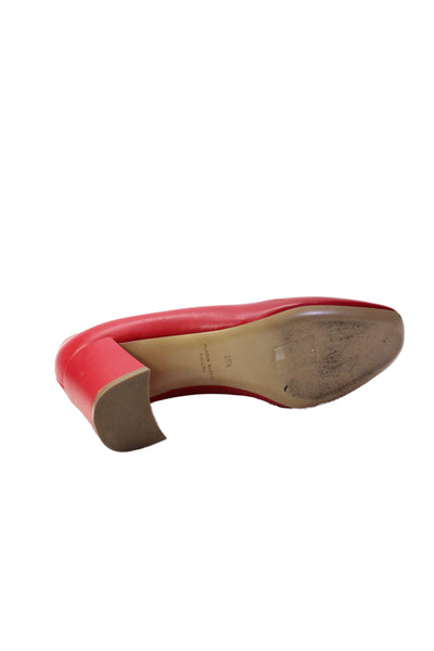 Mansur Gavriel Womens Leather Slide On Pumps Lipstick Red Size 36.5 6.5