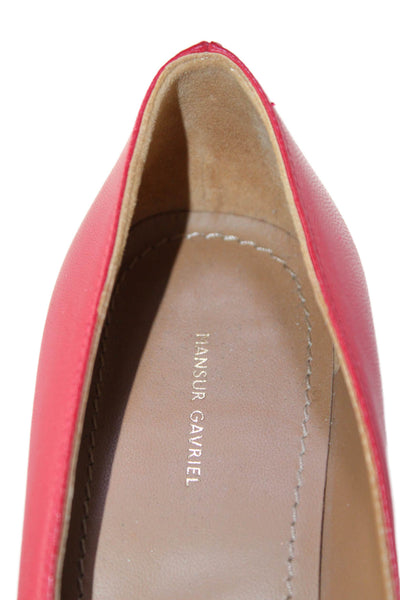 Mansur Gavriel Womens Leather Slide On Pumps Lipstick Red Size 36.5 6.5