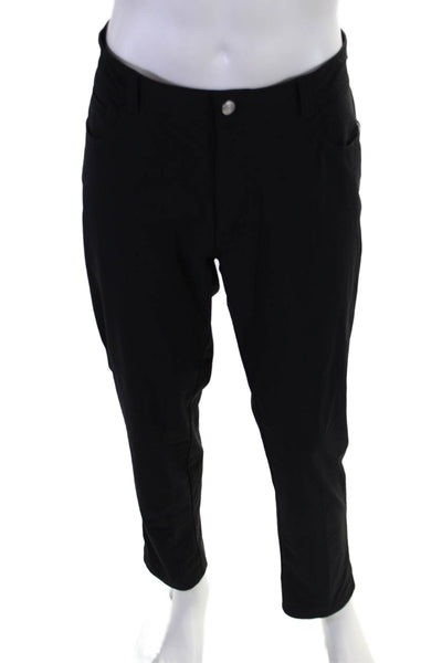 Peter Millar Mens Mid Rise Flat Front Straight Leg Dress Trousers Black Size 38