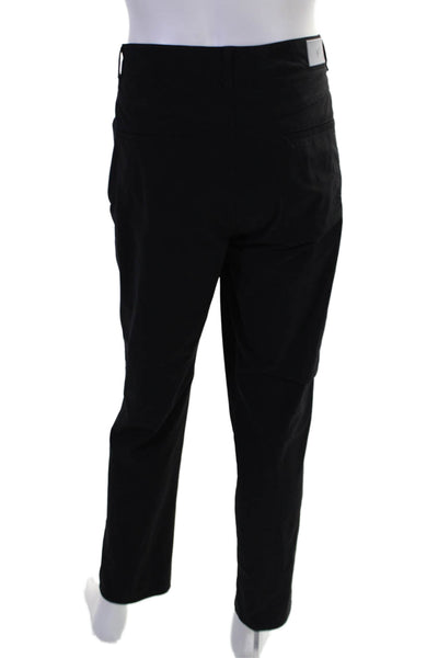 Peter Millar Mens Mid Rise Flat Front Straight Leg Dress Trousers Black Size 38