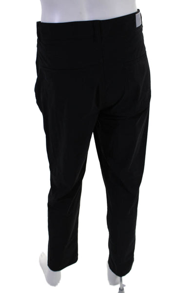 Peter Millar Mens Flat Front Straight Leg Dress Trousers Pants Black Size 38