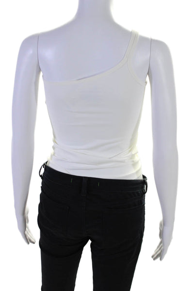 Helmut Lang Fitted Off The Shoulder Single Thin Strap Tank Camisole White Size S