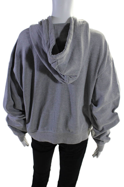 WSLY Womens Pullover Drawstring Hood Long Sleeve Hoodie Heather Gray Size S