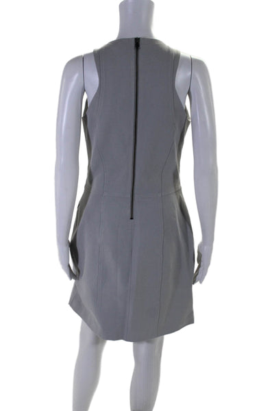 Helmut Lang Womens Sleeveless V Neck Asymmetric Hem Sheath Dress Gray Size 6