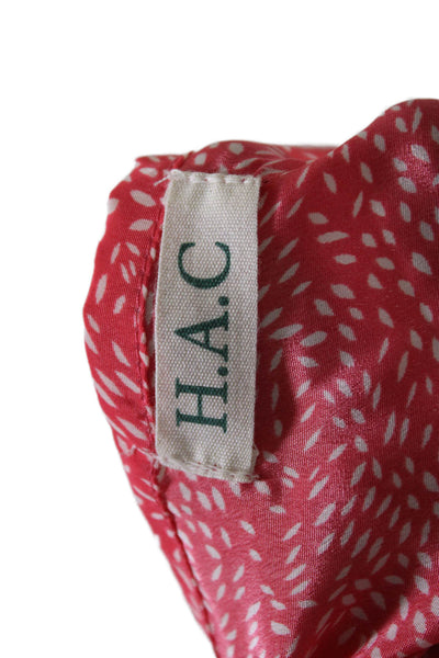 HAC Womens Spaghetti Strap Spotted V Neck Long Dress Pink Size Medium