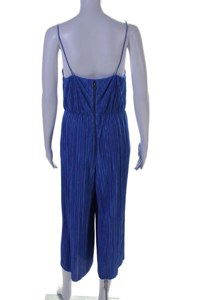 Alice + Olivia Womens Spaghetti Strap Sleeveless Wide Leg Jumpsuit Blue Size 6