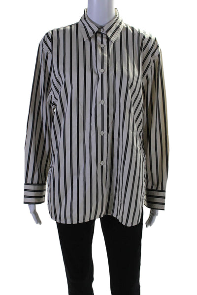 Arket Womens Striped Button Down Long Sleeves Shirt White Black Size EUR 36