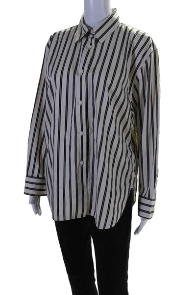 Arket Womens Striped Button Down Long Sleeves Shirt White Black Size EUR 36