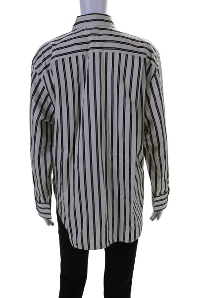 Arket Womens Striped Button Down Long Sleeves Shirt White Black Size EUR 36