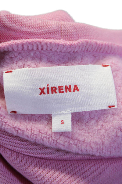 Xirena Womens Long Sleeves Crew Neck Pullover Sweater Pink Cotton Size Small