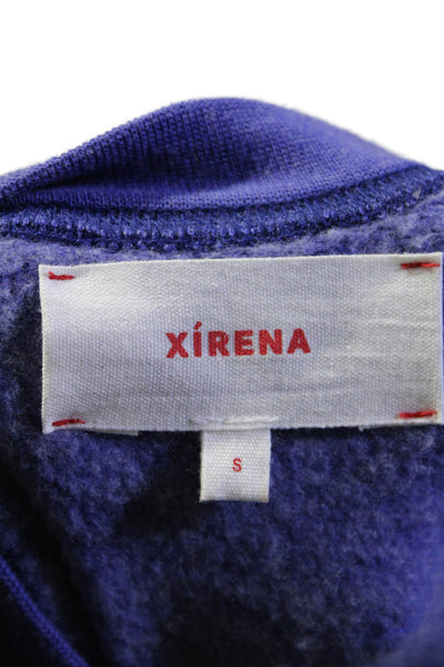 Xirena Womens Long Sleeves Crew Neck Pullover Sweater Blue Cotton Size Small