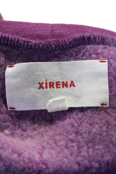 Xirena Womens Long Sleeves Pullover Sweatshirt Purple Cotton Size Small