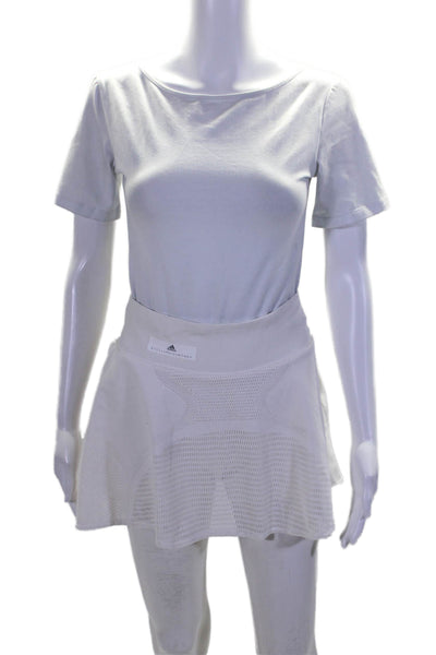 Adidas by Stella McCartney Womens Pull On A Line Mini Skort White Size Small