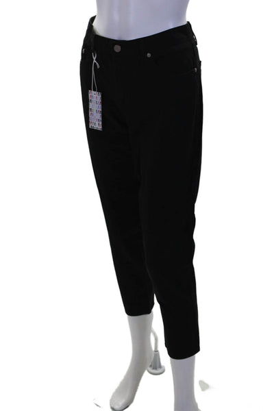 Fabrizio Gianni Women's Button Closure Pockets Straight Leg Pants Black Size 6