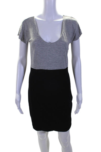 Elizabeth and James Women's Short Sleeves Fitted Color Block Mini Dress Size M