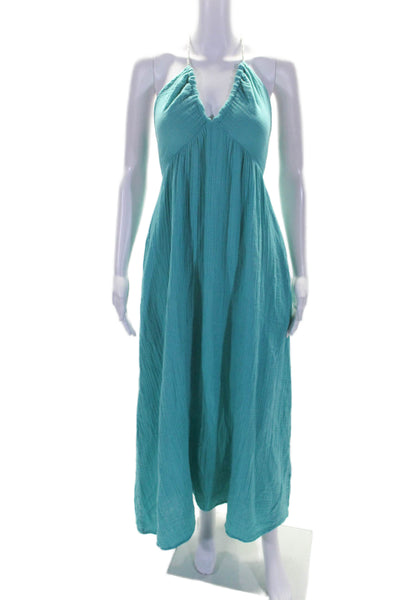 Xirena Womens Cotton Baltic V-neck Halter Sleeveless Chelsea Dress Size S