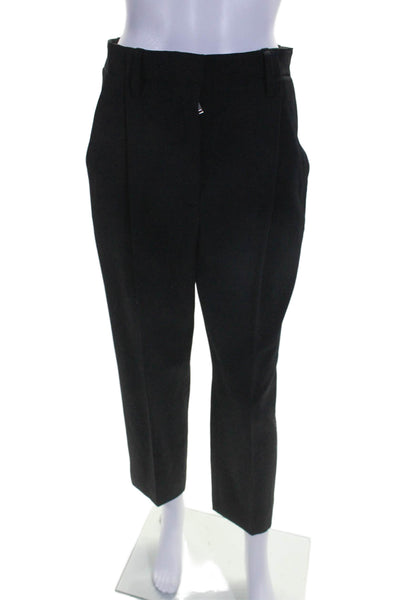 Proenza Schouler Womens Black Wool Pleated High Rise Straight Dress Pants Size 4