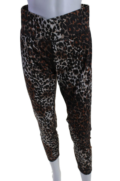 Veronica Beard Womens Elastic Waist Animal Print Tapered Leggings Beige 28 in