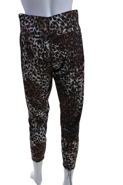 Veronica Beard Womens Elastic Waist Animal Print Tapered Leggings Beige 28 in