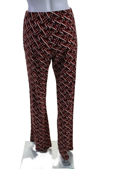 Wayf Womens Abstract Print Button Down Pants & Top Set Red Size Medium