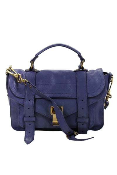 Proenza Schouler Womens Purple Leather Turn Lock PS1 Medium Shoulder Handbag