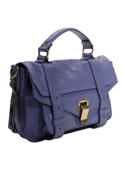 Proenza Schouler Womens Purple Leather Turn Lock PS1 Medium Shoulder Handbag