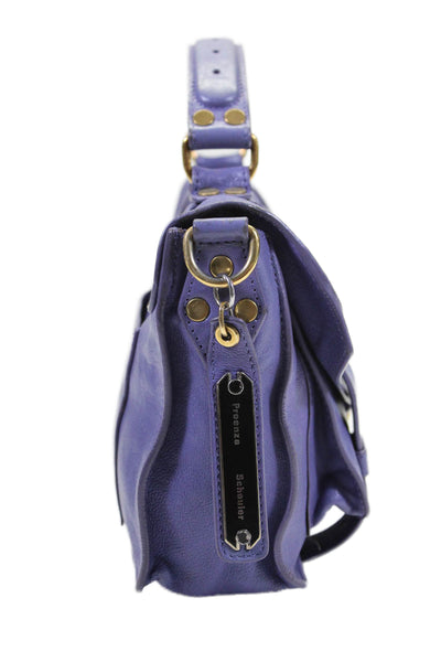 Proenza Schouler Womens Purple Leather Turn Lock PS1 Medium Shoulder Handbag