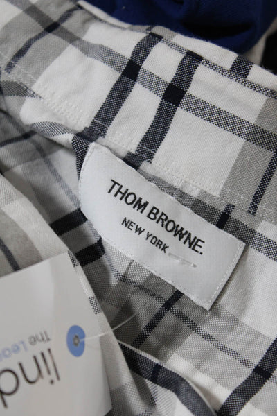 Thom Browne Women's Cotton Long Sleeves Button Down Plaid Shirt Size 0