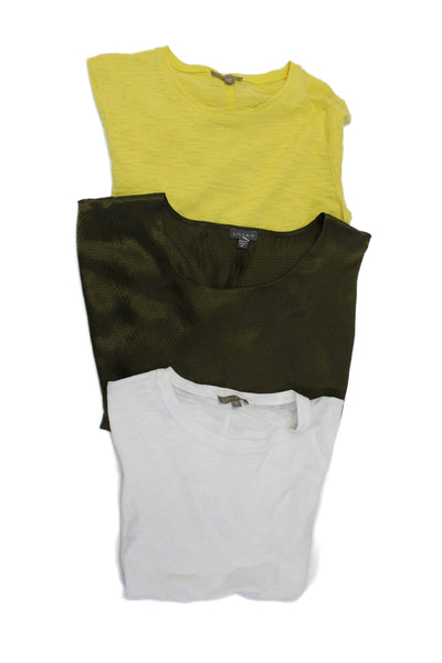 Lilla P Womens Short Sleeve Round Neck Pullover Tops Yellow Size XS S Lot 3