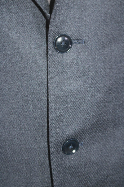 Pal Zileri Mens Two Button Notched Lapel Pleated Suit Blue Wool Size IT 52