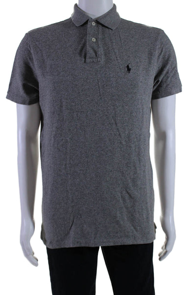 Polo Ralph Lauren Mens Custom Slim Fit Polo Shirt Gray Cotton Size Medium