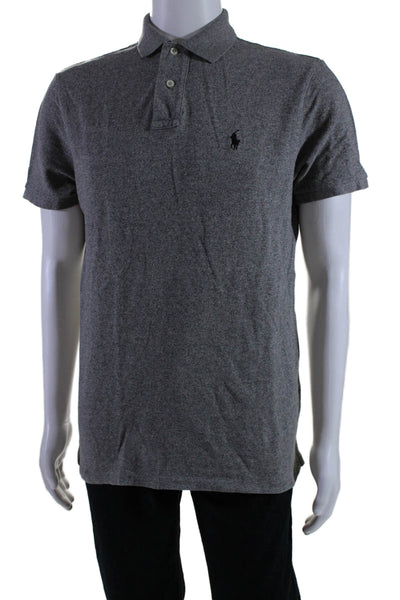 Polo Ralph Lauren Mens Custom Slim Fit Polo Shirt Gray Cotton Size Medium