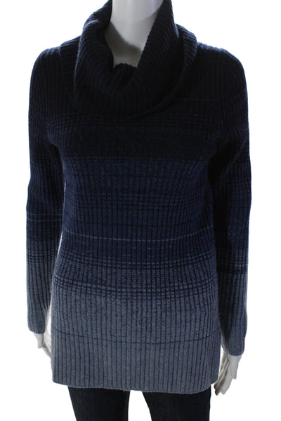 Theory Womens Long Sleeve Thick Knit Turtleneck Sweater Blue Size Small