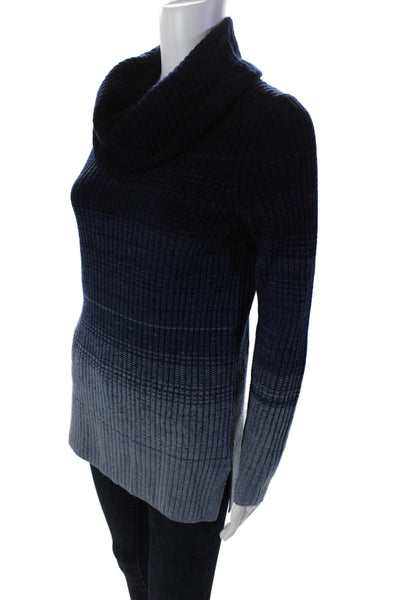 Theory Womens Long Sleeve Thick Knit Turtleneck Sweater Blue Size Small