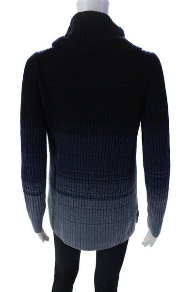 Theory Womens Long Sleeve Thick Knit Turtleneck Sweater Blue Size Small