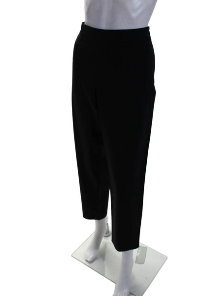 Boss Hugo Boss Womens Side Zip High Rise Straight Leg Pants Black Wool Size 10