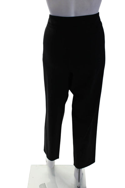 Boss Hugo Boss Womens Side Zip High Rise Straight Leg Pants Black Wool Size 10