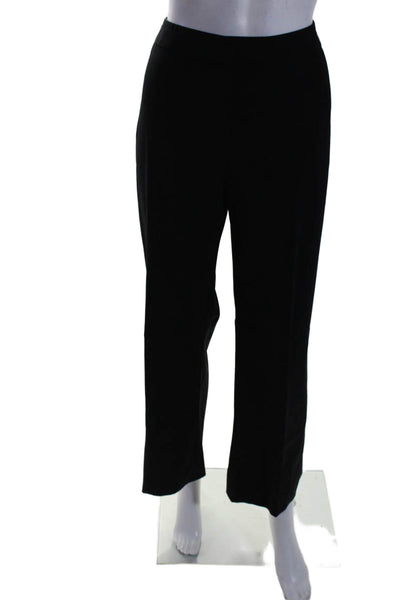 Lafayette 148 New York Womens Zipper Fly High Rise Pleated Pants Black Size 8