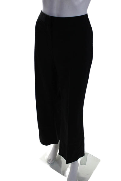 Lafayette 148 New York Womens Zipper Fly High Rise Pleated Pants Black Size 8