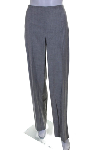 Boss Hugo Boss Womens Side Zip High Rise Pleated Dress Pants Gray Wool Size 8