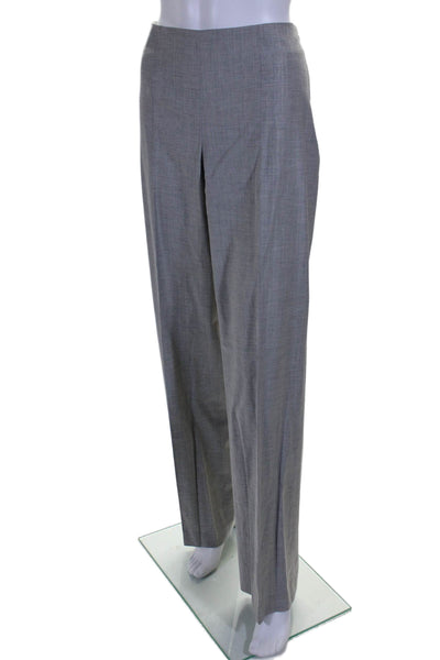 Boss Hugo Boss Womens Side Zip High Rise Pleated Dress Pants Gray Wool Size 8