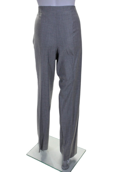 Boss Hugo Boss Womens Side Zip High Rise Pleated Dress Pants Gray Wool Size 8