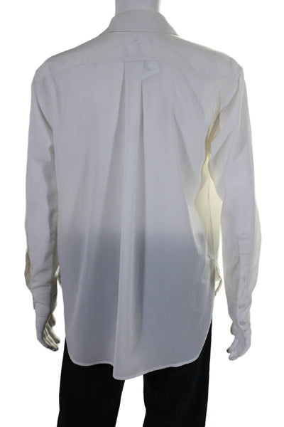 Calvin Rucker Womens Long Sleeve Collared Button Down Shirt White 36 in