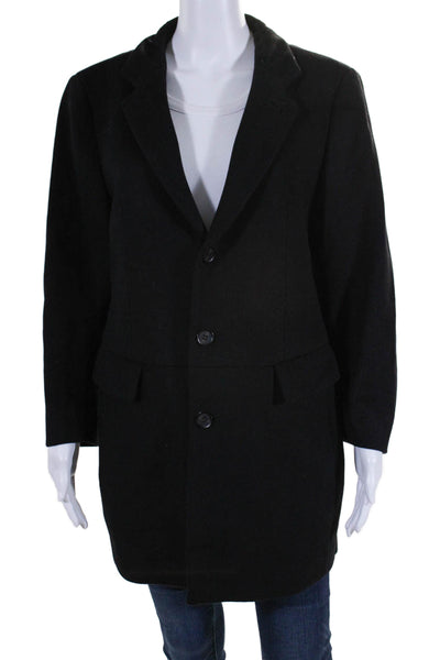 ADF Son Of God Womens Button Down Long Sleeves Coat Black Wool Size EUR 50