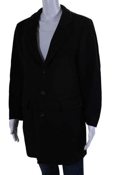 ADF Son Of God Womens Button Down Long Sleeves Coat Black Wool Size EUR 50